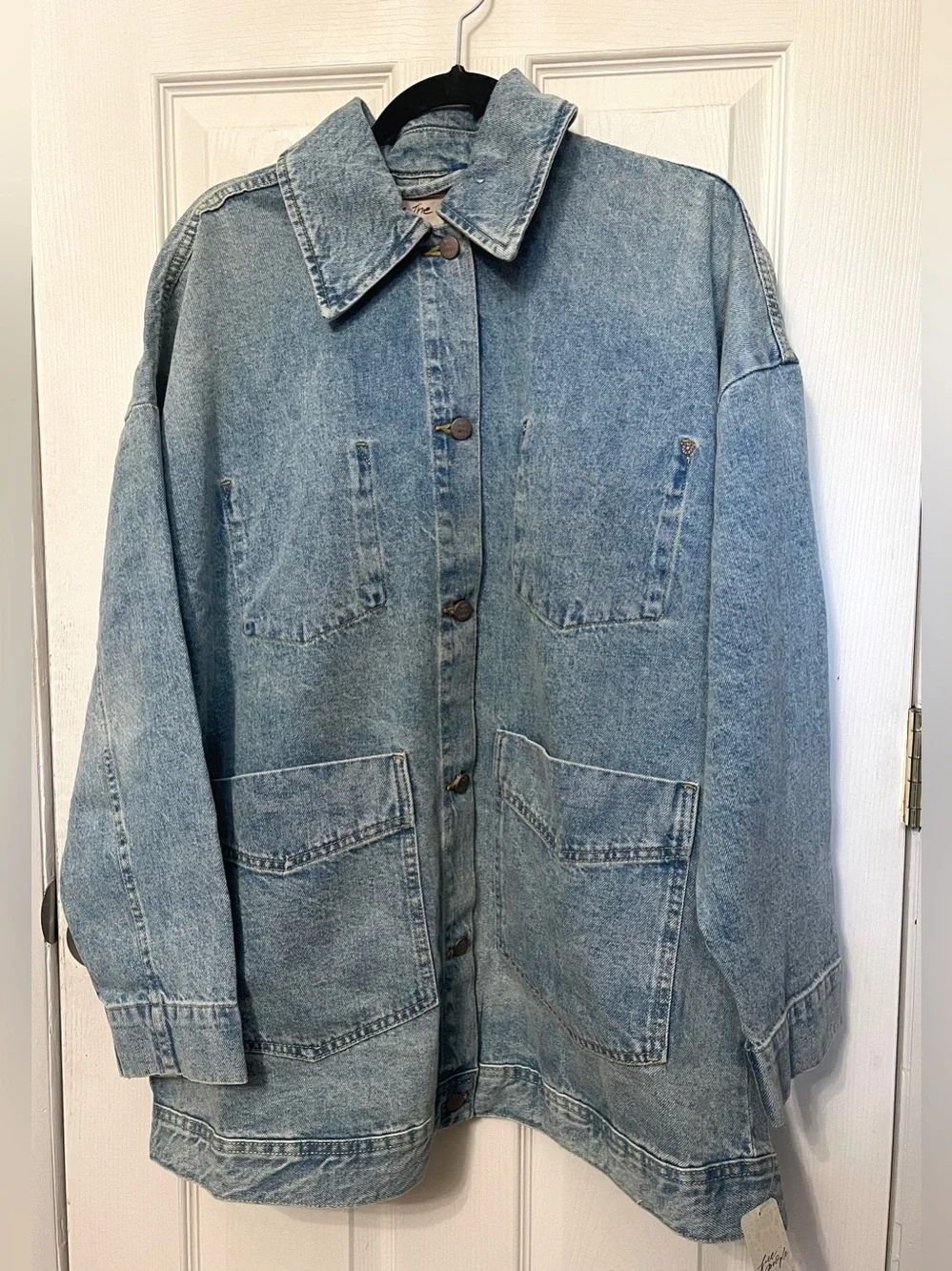 FREE PEOPLE We The Free Avery Denim Jacket / Got The Blues Sz S NWT - Picture 6 of 13